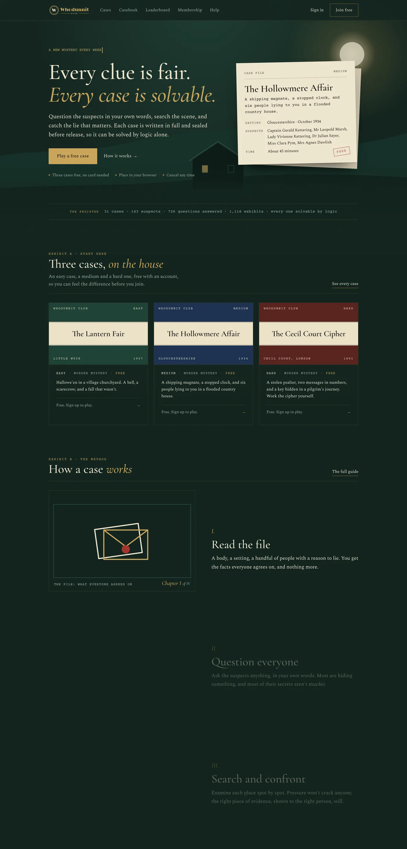 The Whodunnit Club homepage